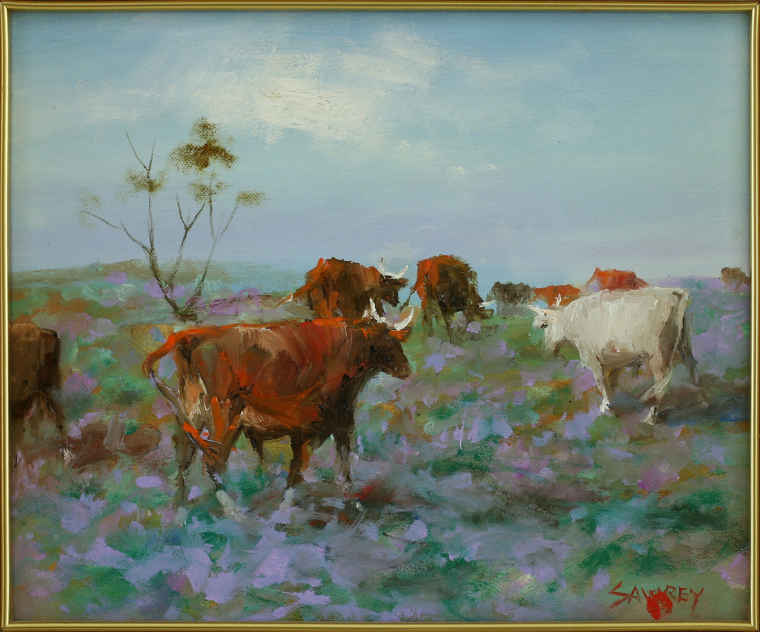 Hugh David SAWREY C.B.E. (b.1919; d.1999) - CATTLE ON PARAKEELA WEST QLD