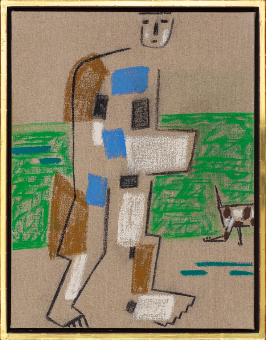 Mark SCHALLER (b.1962) - MAN WITH DOG - 2001